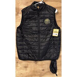NWT Disney Adult L Lion King Broadway Musical Show Puffer Vest Packable Bag